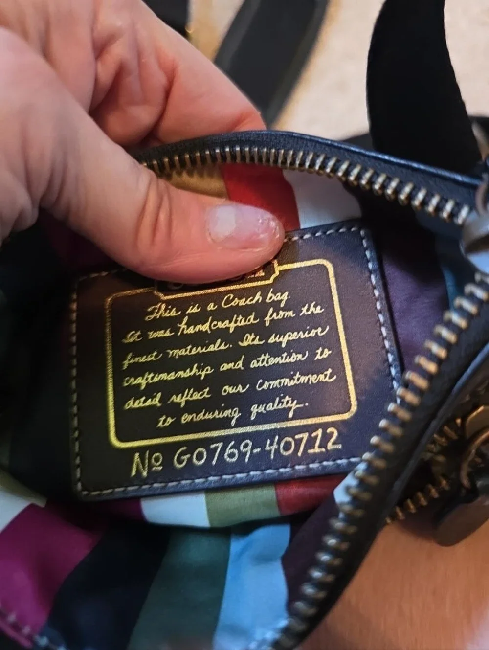 Coach Black Leather LEGACY STRIPE Crossbody with Brass Turn-Lock  VERY GOOD Y2k